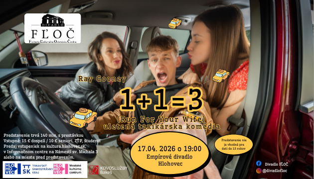 pia 17. 4. 2026 19:00 Divadlo FLOČ 1 + 1 = 3